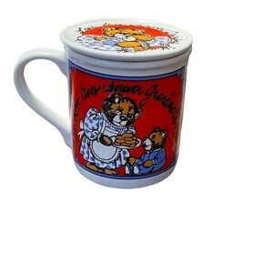 Vintage Coffee Mug With Matching Coaster “love lives wherever grandma is…